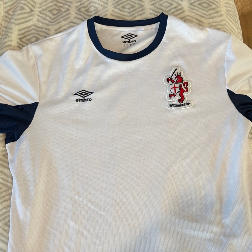 Umbro White and Blue Football Shirt